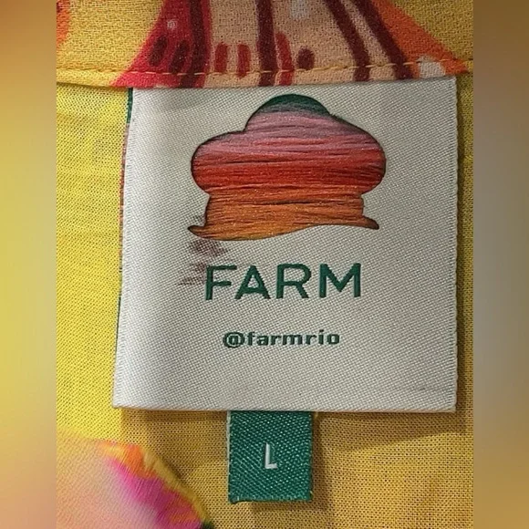 Farm Rio Anthropologie • Tiered Beaks & Bananas Dress • sz Large - Picture 3 of 10